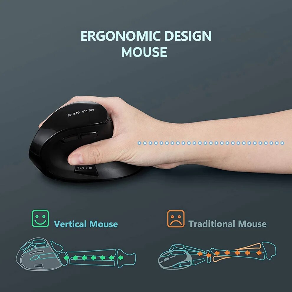 JOMAA เมาส์ไร้สาย 2.4G ชาร์จเม - Vertical Mouse Left Handed บทวิจารณ์และราคา