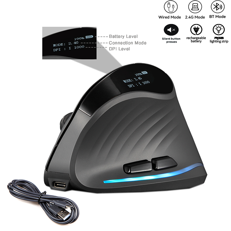 เมาส์ไร้สายแบบชาร์จได้พร้อมหน้ - Vertical Mouse Dpi 4000 บทวิจารณ์และราคา