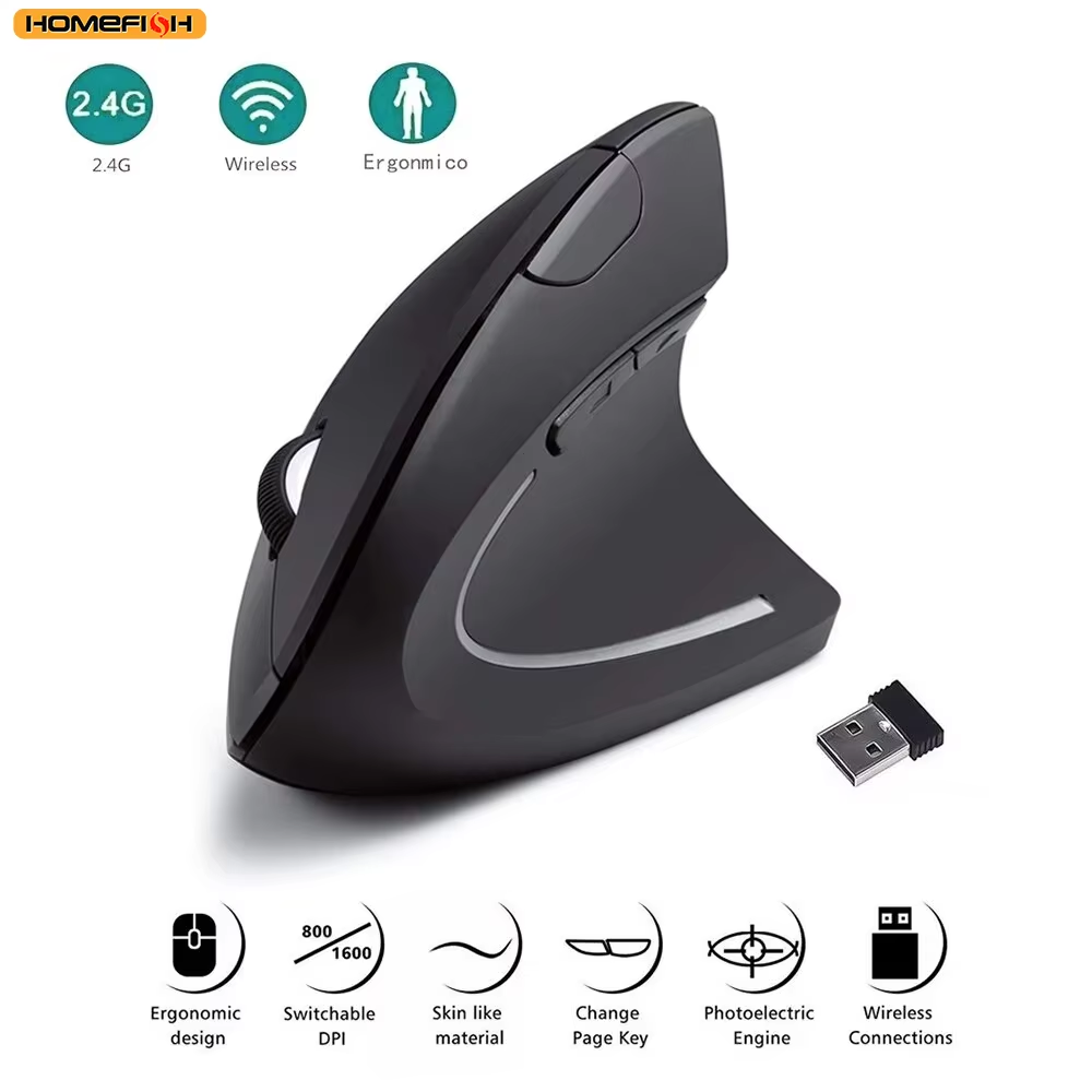 HOMEFISH Vertical Mouse - เมาส - Ergonomic Vertical Mouse Wireless บทวิจารณ์และราคา