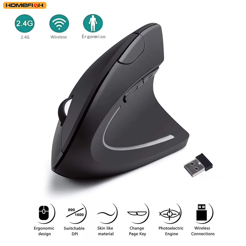 เมาส์แนวตั้ง HOMEFISH ออกแบบตา - Vertical Mouse Left Handed บทวิจารณ์และราคา