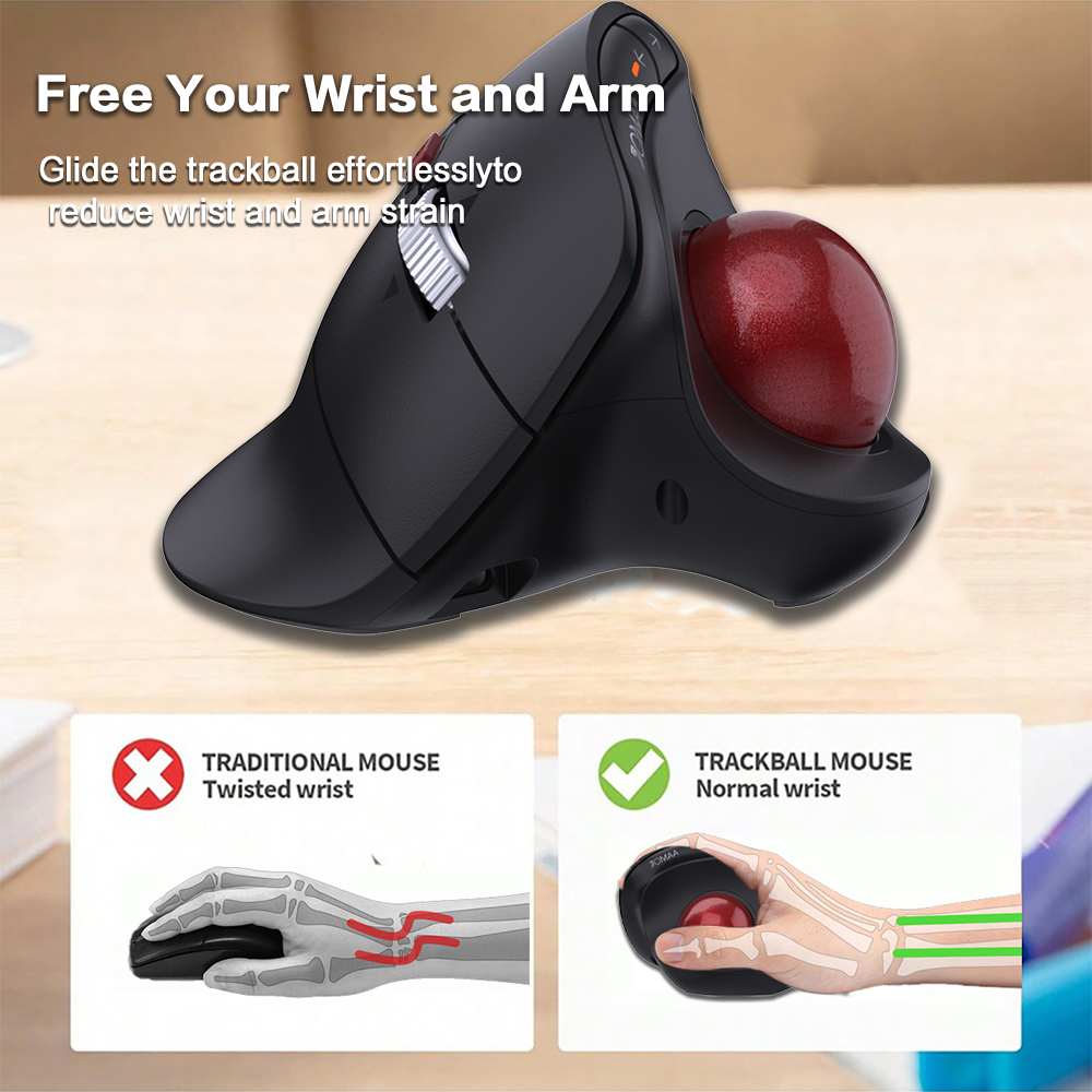เมาส์แทร็กบอลไร้สาย JOMAA, เมา - Ergonomic Mouse Trackball Thumb บทวิจารณ์และราคา