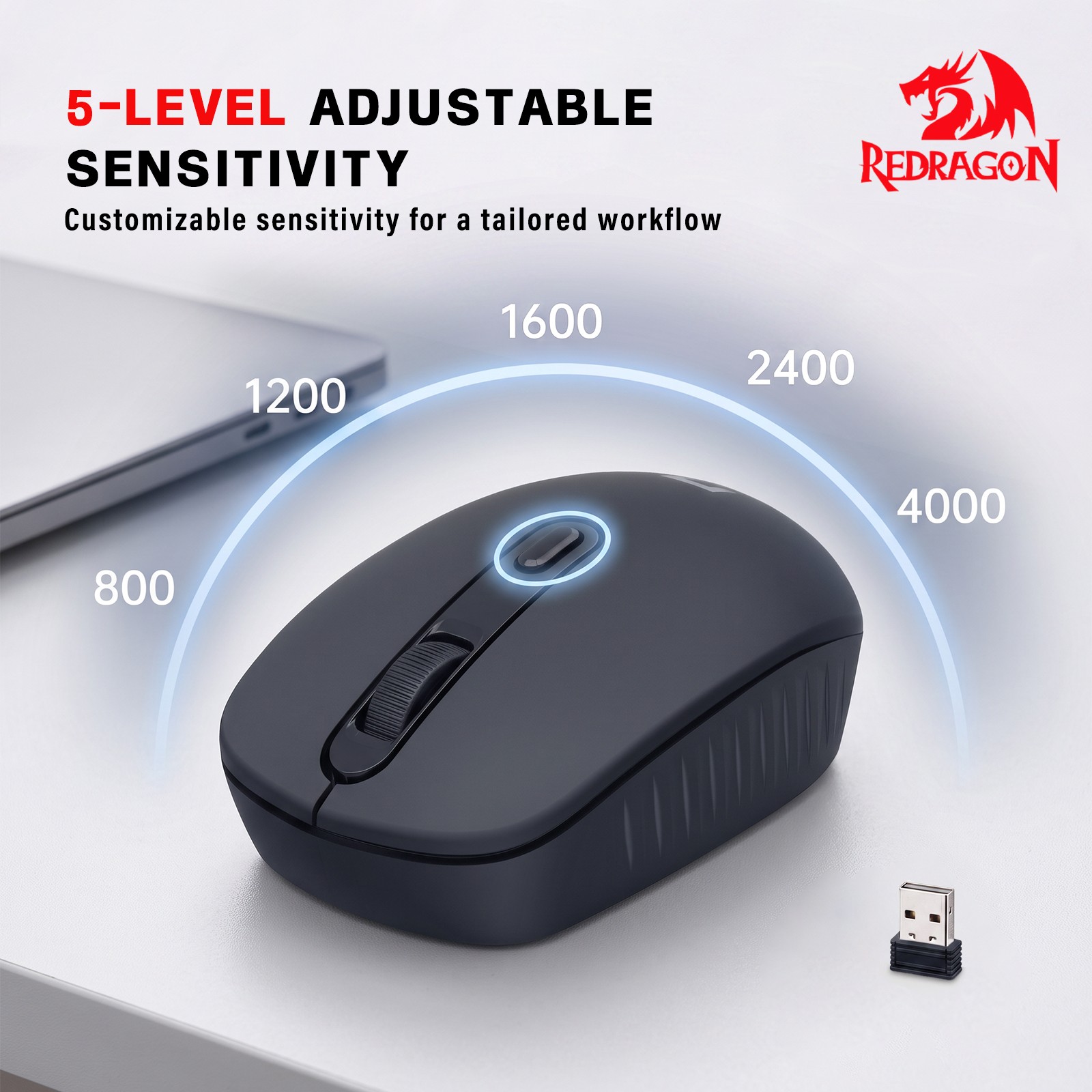 เมาส์ไร้สาย Redragon แบบสองโหม - Ergonomic Mouse 2.4G Silent Click บทวิจารณ์และราคา